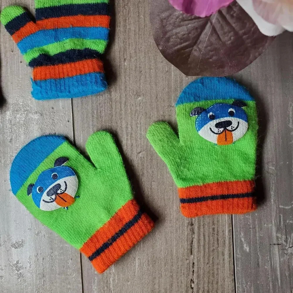 Jumping Beans Toddler Size 2T-4T Mittens Bundle Blue Green Orange EUC